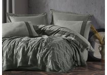 Постельное белье Washed Cotton Saheser - Freya Antrasit с покрывалом пике (Turkey), евро